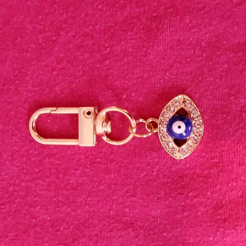 Evil Eye Keychain / Bag Charm With Rhinestones
